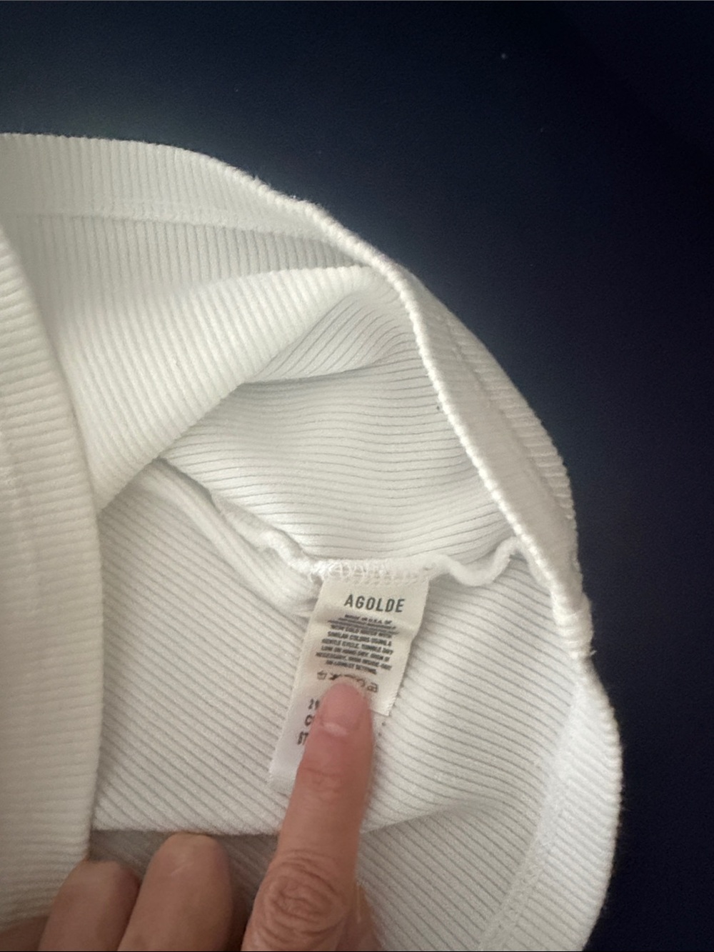 Agolde White Ribbed Tank - Picture 4 of 6